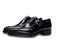 LMUIPMAA Mocassins pour Hommes Chaussures De Costume Oxfords Boucle Moine Chaussure Bureau d'affaires Chaussures Formelles,Noir,39 EU