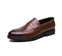 LMUIPMAA Mocassins pour Hommes, Chaussures Habillées pour Le Travail Et Les Loisirs, Oxford d'affaires,Marron,43 EU