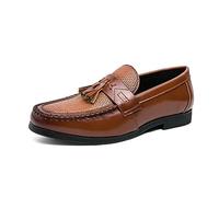 LMUIPMAA Mocassins tissés pour Hommes avec Pampilles en Cuir synthétique