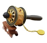 LMUTUNMPA Roue de prière tibétaine, Portable, avec défilement, for se détendre, Prier, Roue Bouddhiste(Gold)