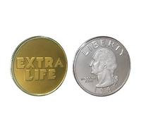 LMWING Monnaie de Ready Player One Extra Life Coin Quarter Monnaiede Vie supplémentaire Ready Player One - Argent & Or