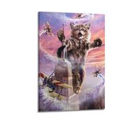 LMXKFY Poster décoratif sur toile représentant un chat monstre et une image d'art moderne pour chambre à coucher (50 x 75 cm)