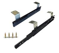 LMXRYPD 1 Paire de Glissiere pour Tiroir Charge Lourde pour Clavier, Glissiere pour Tiroir à 3 Sections avec Roulements à Billes, en Fer, pour Bureau, Bureau D'ordinateur(25cm/9.8in)