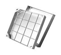 LMXRYPD Couvercle et Cadre de Chambre D'Inspection, Regard Invisible 304, Grille Caillebotis INOX, pour Fosse Septique de Parking de Trottoir de Cour(60cm/23.6in)