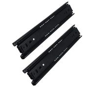 LMXRYPD Glissiere pour Tiroir avec 3 Sections de Silencieuses à Fermeture Douce, Coulisse Tiroir Roulement à Billes Solide, Glissières de Tiroir Robustes, Noires(45cm/17.7in)