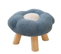 LMXRYPD Repose Pied Bureau, Petit Tabouret en Bois avec Pieds Solides, Repose-Pieds Bas pour Salle de Jeux, Entrée, Salon, Appartement ou Véranda(Blue)