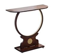 LMXRYPD Table D'Entrée en Bambou avec LED, Console éTroite au Design Moderne et Bords Arrondis pour Un Intérieur éLégant(100cm/39.3in)