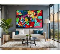 LMYCHENG Affiches et impressions abstraites colorées, tableau sur toile Rocky Balboa contre Apollo Creed, décoration murale pour chambre sportive (70x100cm/cadre intérieur)