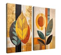 LMYCHENG Affiches et impressions de plantes, ensemble de peintures abstraites botaniques sur toile | Décoration intérieure moderne, tableaux muraux style bohème (40 x 60 cm x 2 / cadre intérieur)