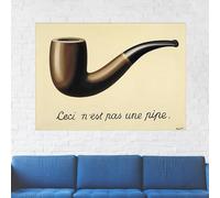 LMYCHENG Art mural sur toile de pipe surréaliste, Ceci n'est pas une pipe, décoration d'intérieur moderne, déclaration de René Magritte sur toile (30 x 40 cm/sans cadre)