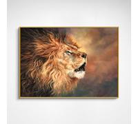 LMYCHENG Grande peinture impressionniste de lion sur toile, art mural lion sur toile, affiche et impressions d'animaux modernes pour salon et chambre (40x60cm/cadre intérieur)