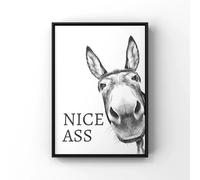 LMYCHENG Impression sur toile avec citation « Nice Ass » - Affiche amusante - Décoration murale vintage - Âne - 70 x 100 cm - Sans cadre