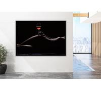 LMYCHENG Impression sur toile représentant une femme sexy avec du vin, affiche simple en noir et blanc, portrait féminin sensuel, œuvre d'art murale, 40 x 60 cm, sans cadre