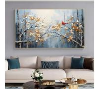 LMYCHENG Peinture à l'huile sur toile abstraite d'arbres, affiches, impressions, grand art mural contemporain, fait à la main, paysage floral, décoration de salon, 60x120 cm, sans cadre