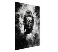 LMYCHENG Peinture abstraite de Bouddha sur toile, art mural zen moderne, fresque murale de yoga, portrait noir et blanc, affiches, décoration murale pour la maison 50x75 cm sans cadre