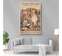 LMYCHENG Semaine du livre pour enfants 1920 - Affiche vintage sur toile, peinture d'art littéraire classique pour la décoration de la maison, de la bibliothèque ou du bureau (30x40cm/cadre intérieur)