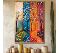 LMYCHENG Tableau d'arbre coloré, Toile murale nature des quatre saisons, Affiches et impressions de paysages saisonniers, Images de scènes de forêt (20x30cm/sans cadre)