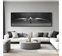 LMYCHENG Tableau horizontal en noir et blanc, impression sur toile représentant un paysage de montagne, peinture abstraite moderne pour la décoration murale de votre maison (60 x 180 cm/sans cadre)