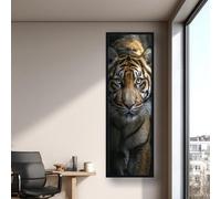 LMYCHENG Tableau vertical représentant un tigre, impression sur toile d'animal sauvage, peinture murale de félin de la jungle pour salon, chambre ou bureau (55 x 165 cm/sans cadre)