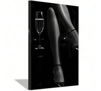 LMYCHENG Toile murale représentant des jambes de femme en noir et blanc, affiches et impressions abstraites, peinture esthétique représentant une figure féminine chic (40 x 60 cm, sans cadre)