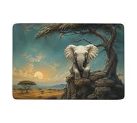 LMYmoney Elephant on a Tree Branch Tapis 150 x 100 cm, Doux et Antidérapant | Tapis de chambre antidérapant comme cadeau de crémaillère, avec surface douce; pour petits espaces intérieurs
