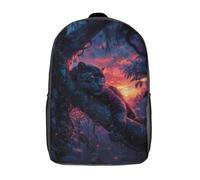 LMYmoney Sac à dos unisexe imprimé 3D motif panthère couchée, sac à dos de voyage décontracté pour ordinateur portable, cartable léger pour hommes, femmes, garçons et filles, 17 pouces