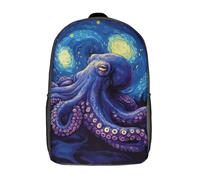LMYmoney Sac d'école Octopus Nuit étoilée, sac à dos pour enfants, garçons et adolescents, cadeaux, impression 3D, sacs à dos, cartable, sac à dos, cartable, 43 cm