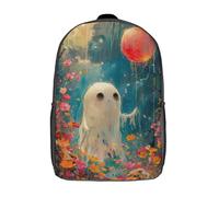 LMYmoney Sacs à dos pour enfants, motif floral 3D, motif fantôme bohème, cartable pour enfants, cartable pour tout-petits, sac à dos tendance pour garçons et filles, 43 cm