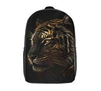 LMYmoney Sacs à dos pour enfants, motif tigre noir et doré, sac d'école, sac de voyage, sac à dos imprimé en 3D, pour garçons et filles, 43 cm