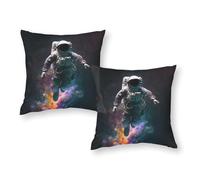 LMYmoney Taies d'oreiller Cosmic Astronaut Journey-5 (Lot de 2) - Qualité hôtelière - Taille King - 51 x 51 cm (20 x 20 Pouces) - Idéales pour canapé et Salon