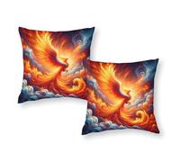 LMYmoney Taies d'oreiller Respirantes et Ultra Douces, Motif Oiseau de feu Phoenix Rising, Format King, pour canapé ou Salon, 40 x 40 cm (16 x 16 Pouces).