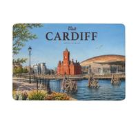 LMYmoney Visit Cardiff Tapis Imprimé 150 X 100 Cm, Doux Près du Lit | Tapis antidérapant : avec entretien facile à la main; près du lit ou du canapé