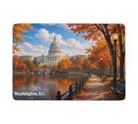 LMYmoney Washington D.C. Capitol Building in Autumn Tapis 150 x 100 cm | Tapis imprimé de chambre comme cadeau du Nouvel An, avec surface douce; pour petits espaces intérieurs