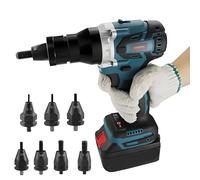 LMYYDES Outil à Riveter sans Fil 26 V, Pistolet à Riveter à Batterie 5 200 mAh avec têtes M3, M4, M5, M6, M8, M10, M12, Inserts filetés borgnes Professionnels 1x5200mah