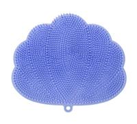 Lmzzdld Épurateur de Massage des Pieds de Douche avec Ventouses, Épurateur de Dos Mural pour Douche, Tapis D'Épurateur de Pieds Mains Facile à Utiliser Bleu