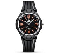 LN LENQIN Montre Homme Montres Bracelets Etanche Design Analogique Lumineuses Cadran Calendrie Fashion Homme Silicone Band (LN-R044-Orange Black)