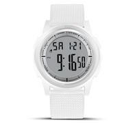 LN LENQIN Montre Homme Numérique de Sport Chronomètre de Poignet Silicone Imperméable Casual Mode Montres de Poignet Equipé de Rétroéclairage LED/Minuterie/Alarme/Date, Argent blanc., Classique