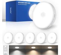 Ln6 \U2013 Lot De 6 Lampes Super Lumineuses Pour Dessous D'armoire, 1500 Mah, Rechargeables, Détecteur De Mouvement, Avec Télécommande, Veilleuse À Piles Pour Cuisine, Mur, Escalier, Placard