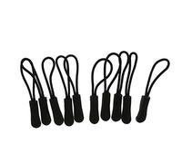 Lnanqing-Fermetures Eclair 10 PCS Cordon Zip Corder Slider Jacket Sac à Dos Tête de Caoutchouc Nylon Corde à glissière à glissière pour Sacs Noir, Polyvalent et Durable (Size : 3#)