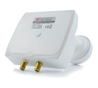 LNB Monobloc - OPTICUM - Twin Double Tête - 2 Sorties - Compatible Astra & Hotbird - Full HD 3D Ready