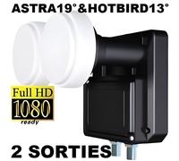 LNB Monobloc Twin - Inverto - HD Universal - 2 Sorties - 23mm - Écart 6°