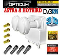 LNB Monoblock Twin - OPTICUM - Monoblock Twin 6° - 0,1 dB - Full HD 3D - 4 sorties Astra/Hotbird