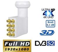 LNB OCTO PL-8, 0.1dB,High Gain 60DB !! Tête Parabole 8 Sorties, Compatible Full HD 4K TNTSATCanal+ Astra et FRANSAT