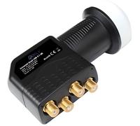LNB Quad Tête Universelle 0,1 dB Gain 65 dB Full HD 3D Ultra HD 4K Gold