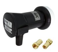 Lnb Single High Gain 70 Db !! + 2 Fiches Or - Tête Parabole Universelle Compatible Canal+ Canalsat