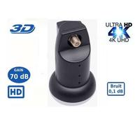 LNB Single PL-1, 0.1dB High Gain 70 DB !! - Tête Parabole Universelle Compatible Full HD 4K TNTSATCanal+ Astra et FRANSAT