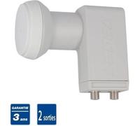 LNB TWIN 2 DOUBLE SORTIES INDEPENDANTES TETE SATELLITE HD ASTRA HOTBIRD