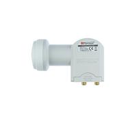 RED OPTICUM LTP 04H Twin LNB I LNB numérique 2x résistant à la chaleur et au froid avec seulement 0.1dB de bruit et protection contre les intempéries extensible I LNB satellite pour 2 abonnés blanc