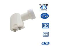 LNB Twin SR-2088, 0.1dB High Gain 70 DB !! - Tête Parabole Universelle Compatible Full HD 4K TNTSATCanal+ Astra et FRANSAT