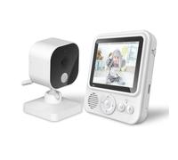 LNBEI Moniteur vidéo pour bébé avec caméra et audio, écran LCD de 2,8", batterie 2000 mAh, mode VOX, conversation bidirectionnelle, capteur de température, berceuses, pas de WiFi nécessaire, portée de